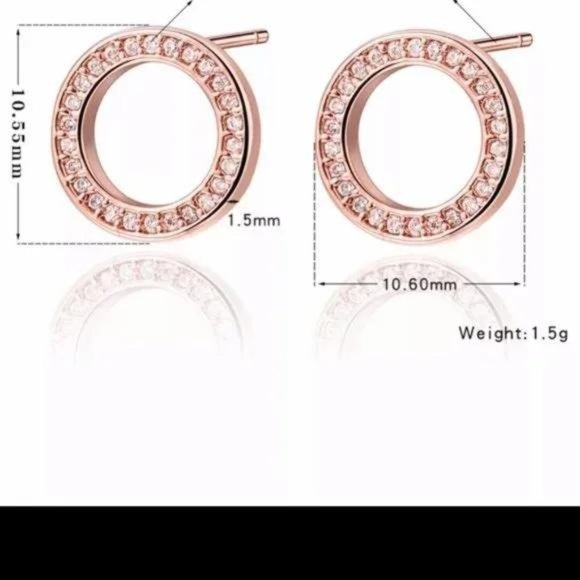 New Luxury 18k Rose Gold Diamond Earrings, beautiful Earrings, cute Earrings. - Picture 3 of 3